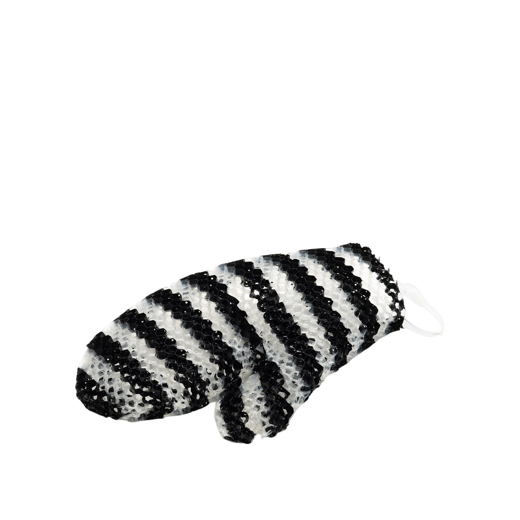 Мочалка-рукавичка для тела чёрно-белая Bath Mitt Stimulite®