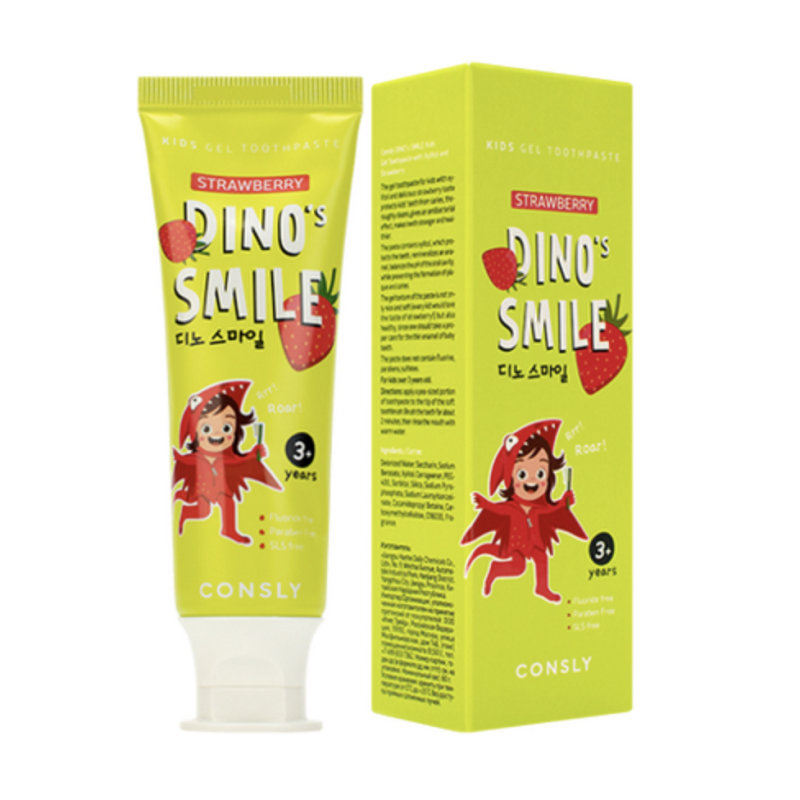 Зубная паста детская со вкусом клубники Dino's Smile купить в VISAGEHALL