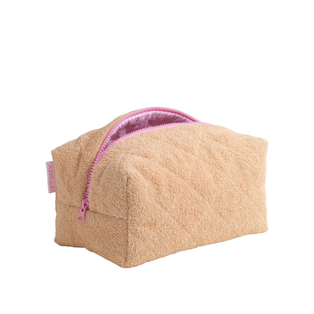 Косметичка махровая бежевая 