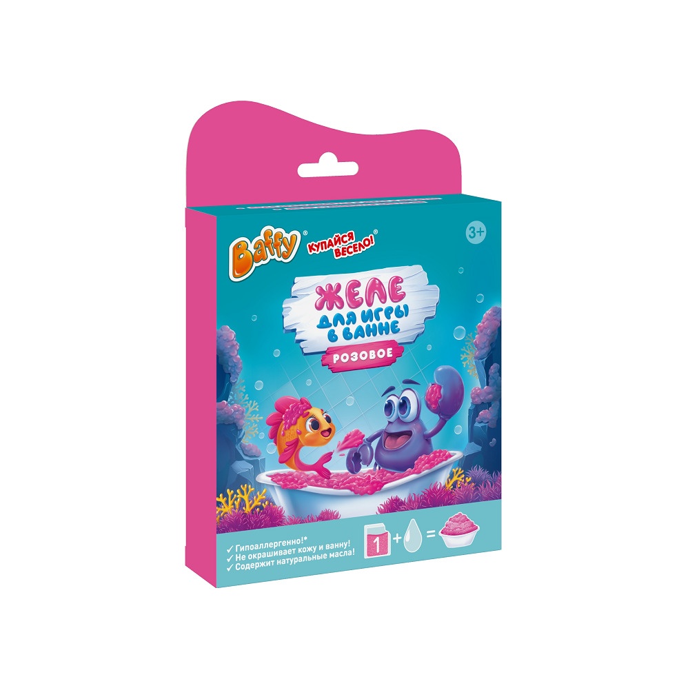 Желе для игры в ванне розовое