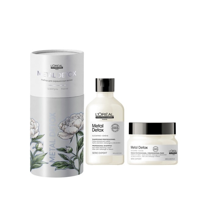 Набор для окрашенных волос: Шампунь + маска Metal Detox