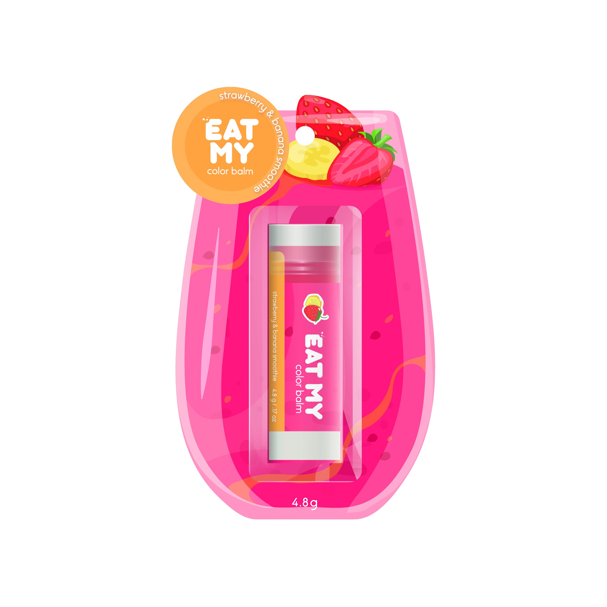 Бальзам для губ оттеночный Клубнично-банановый смузи купить в VISAGEHALL